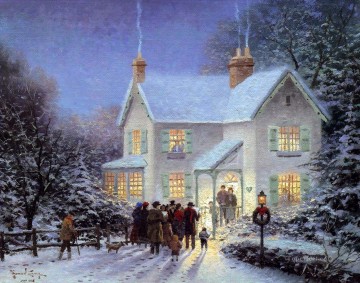 Artworks in 150 Subjects Painting - Evening Carolers TK Christmas